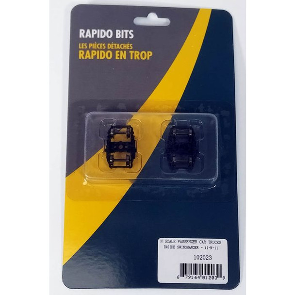 Rapido 102023 - Rapido Bits: Super-Detailed 41-N-11 Inside Swinghanger Passenger Car Truck  - N Scale