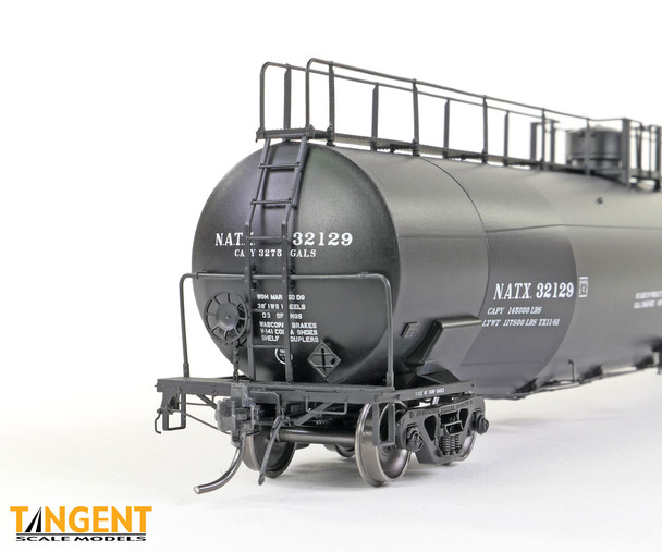 Tangent Scale Models 31220-01 - NATX Black Lease 1981 NACC 1979+ Jacketed 33,000 Gallon Dual Diameter Insulated LPG Tank Car North American Tank Car (NATX) 32125 - HO Scale