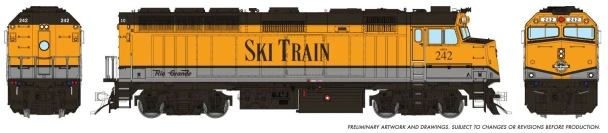 PRE-ORDER: Rapido 1043591 - EMD F40PH (DCC and Sound) Denver Ski Train 242 - HO Scale
