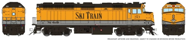 PRE-ORDER: Rapido 1043592 - EMD F40PH (DCC and Sound) Denver Ski Train 283 - HO Scale