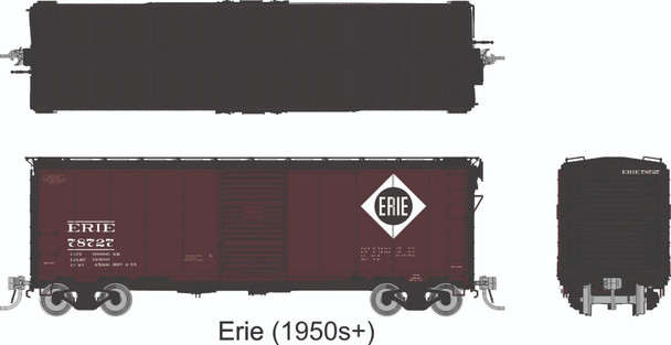 PRE-ORDER: Rapido 1011009A-78727 - 1937 AAR 40' Boxcar Erie Railroad (ERIE) 78727 - HO Scale