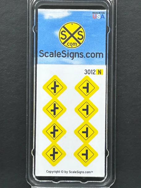 ScaleSigns N-3000-012 - Road Intersection T Signs (8)  - N Scale