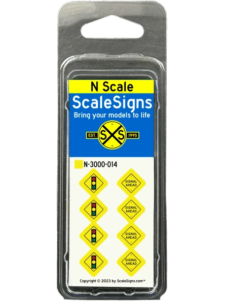 ScaleSigns N-3000-014 - Signal Ahead Signs (8)  - N Scale