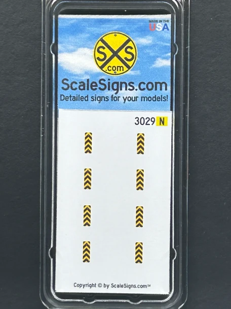 ScaleSigns N-3000-029 - Type 3 Object Marker Signs (8)  - N Scale