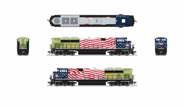 Broadway Limited 9972 -  EMD SD70ACe  Veterans Day Salute (DCC and Sound) Kansas City Southern (KCS) 4006 - N Scale