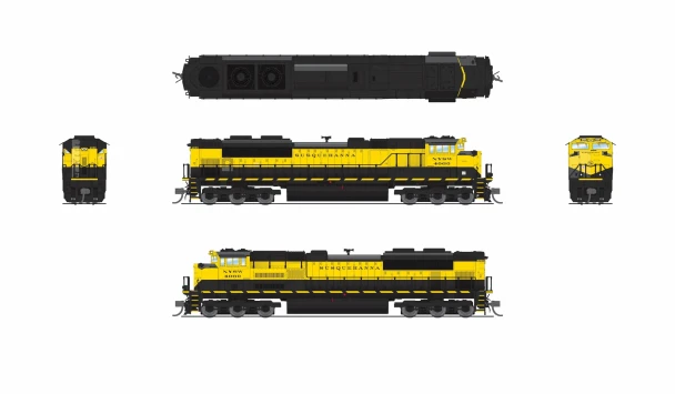 Broadway Limited 9979 -  EMD SD70ACe  Black and Yellow (DC Silent) New York, Susquehanna and Western (NYSW) 4064 - N Scale