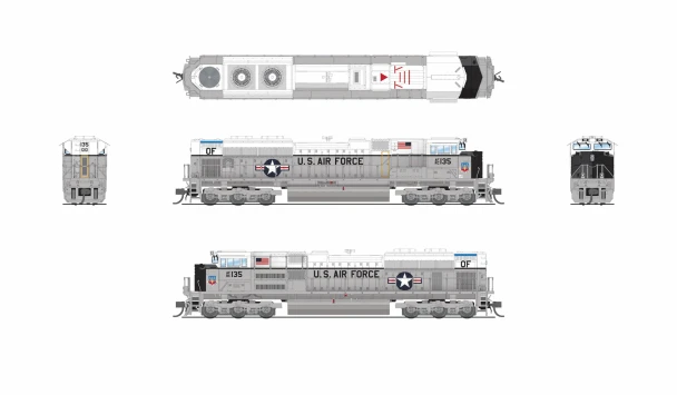 Broadway Limited 9985 -  EMD SD70ACe  Fantasy Paint (DC Silent) US Air Force (USAF) 135 - N Scale