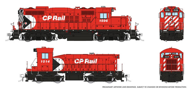 Rapido 54515 - GP9u Mother+Slug (DCC and Sound) Canadian Pacific (CP) 1596 + 1014 - HO Scale