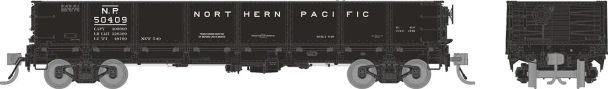 Rapido 163001A-50214 - 40' Drop Bottom Gondola Northern Pacific (NP) 50214 1940s Scheme - HO Scale