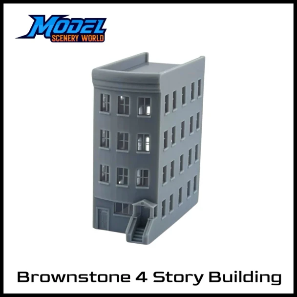 Model Scenery World N031 - Brownstone 4-Story Building  - N Scale