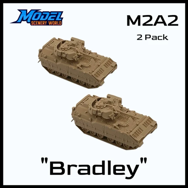 Model Scenery World N083 - M2A2 Bradley Tank (2pk) - Beige  - N Scale