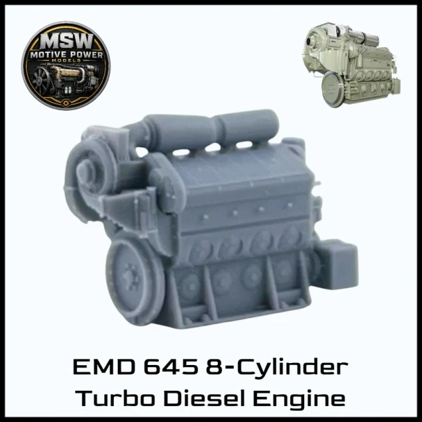 Model Scenery World N097 - EMD 645 8-Cylinder Turbo Diesel Engine  - N Scale