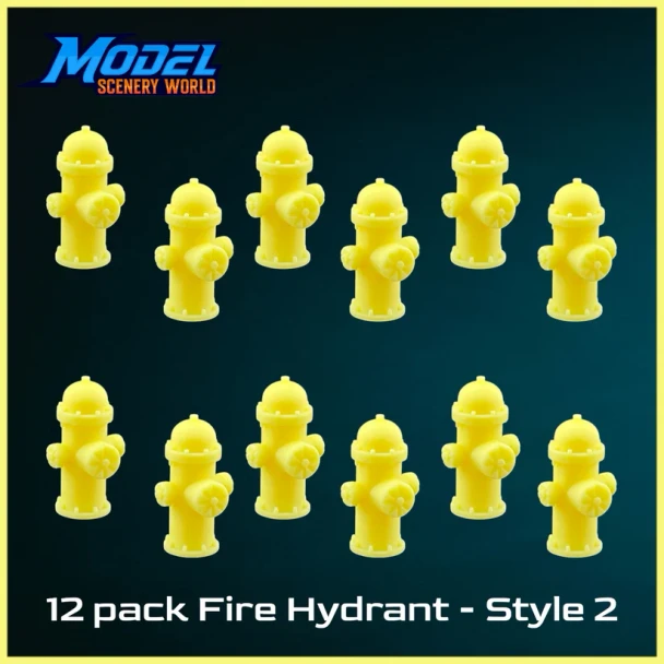 Model Scenery World N123 - Yellow Fire Hydrants Scenery (12pk)  - N Scale