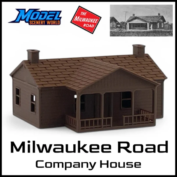 Model Scenery World N165 - The Milwaukee Road COMPANY HOUSE - Brown  - N Scale