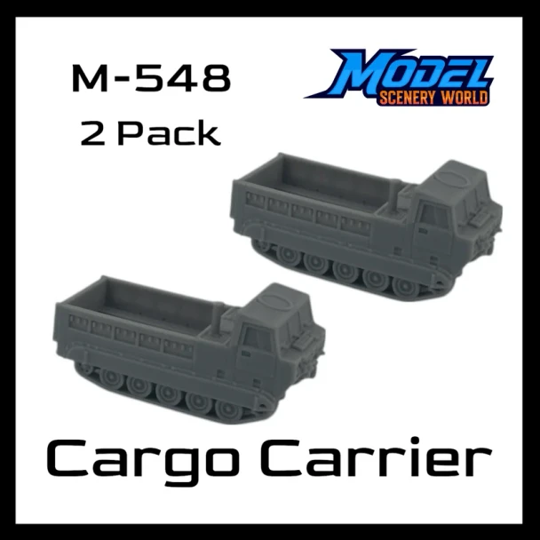 Model Scenery World N200 - M548 Cargo Carrier Open (2pk) - Gray  - N Scale