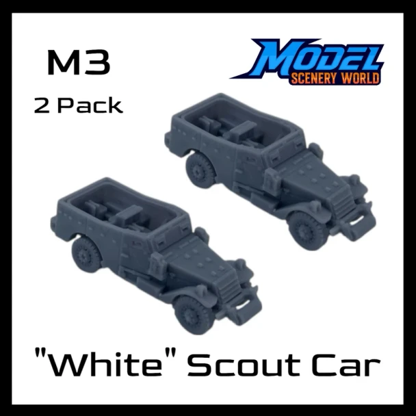 Model Scenery World N203 - M3 White Scout Car Open Armored Vehicle  - N Scale