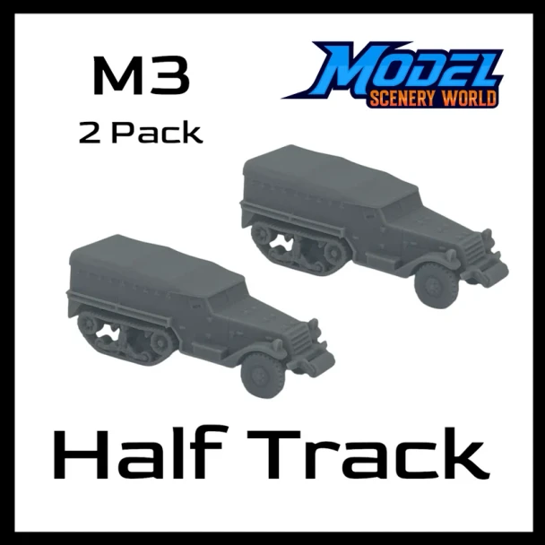 Model Scenery World N206 - M3 Half Track Covered Military Vehicles  - N Scale