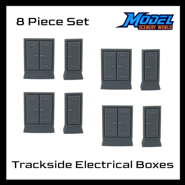 Model Scenery World N229 - Trackside Electrical Boxes (8pcs)  - N Scale