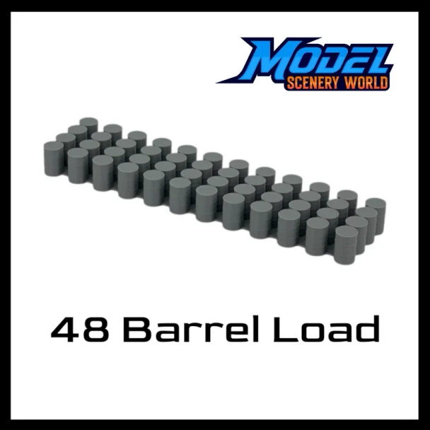Model Scenery World N244 - 48 Barrel Drum Cargo Load No Pallet  - N Scale