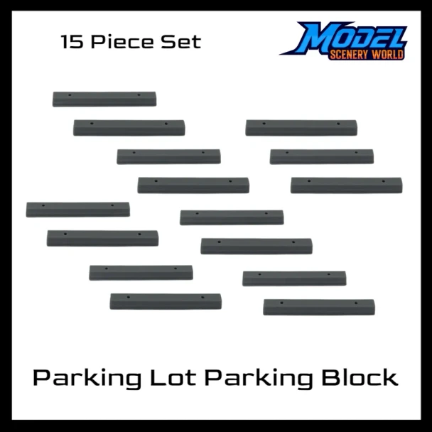 Model Scenery World N265 - Parking Lot Parking Block (15pk) - Gray  - N Scale