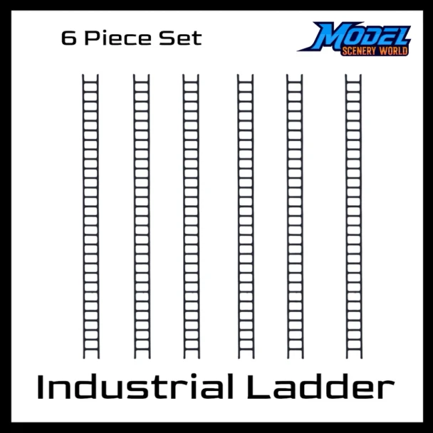 Model Scenery World N274 - Industrial Ladder (6pcs) - Black  - N Scale