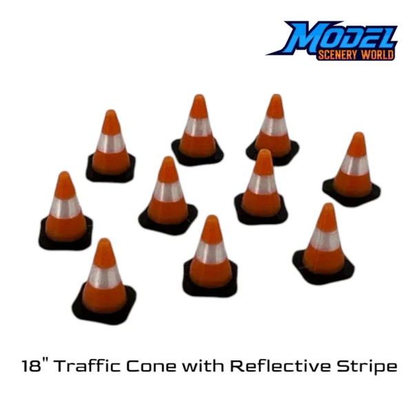 Model Scenery World N312 - 18" Traffic Cones (12pk)  - N Scale