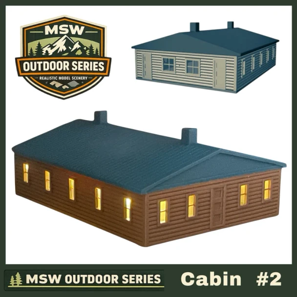 Model Scenery World N327 - "The Outdoor Series" - Cabin #2 - Camping - Modeled in Color  - N Scale Kit