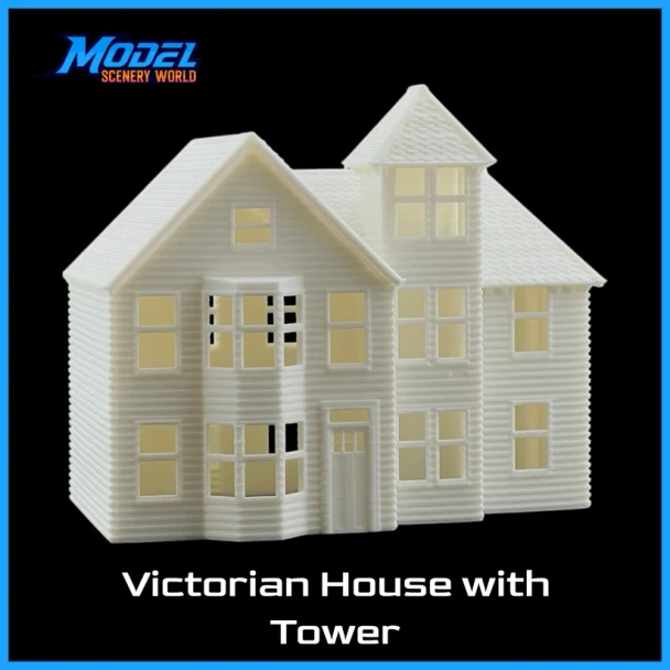 Model Scenery World HO075 - Classic Victorian House with Tower #2  - HO Scale