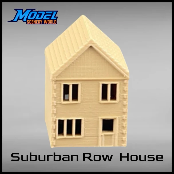 Model Scenery World HO113 - Suburban Row House #4 - Two Story - Brown  - HO Scale