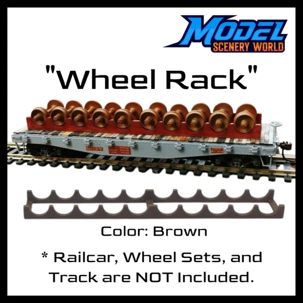 Model Scenery World HO154 - Wheel Rack – Flatcar Load – Brown  - HO Scale