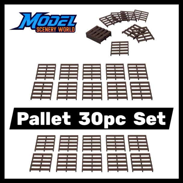 Model Scenery World HO159 - Pallets (30pk) - Brown  - HO Scale