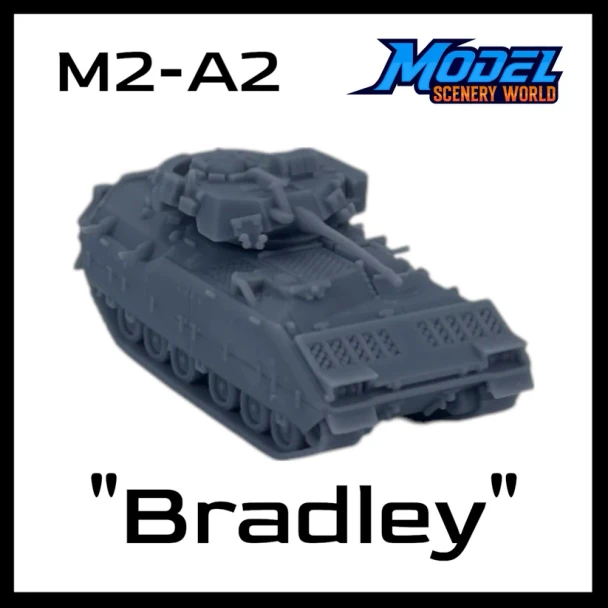 Model Scenery World HO172 - M2A2 Bradley Tank - Gray  - HO Scale