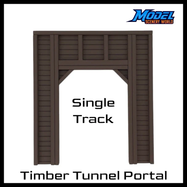 Model Scenery World HO219 - Single Tunnel Portal - Timber - Brown  - HO Scale