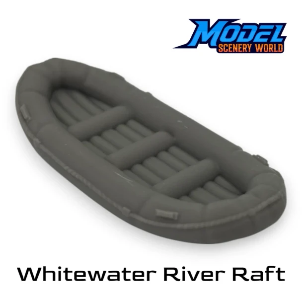 Model Scenery World HO279 - 17' White Water River Raft Resin Boat  - HO Scale