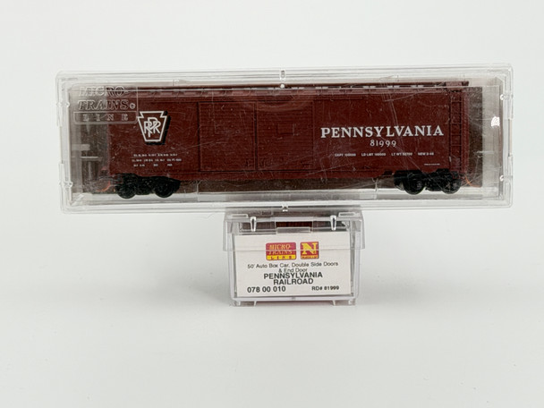 Pre-Owned: Micro-Trains 50’ Auto box car, double side doors, and end door Pennsylvania 81999 - N Scale