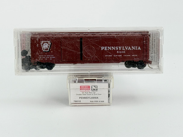 Pre-Owned: Micro-Trains 50’ Auto box car, double side doors, and end door Pennsylvania 81906 - N Scale