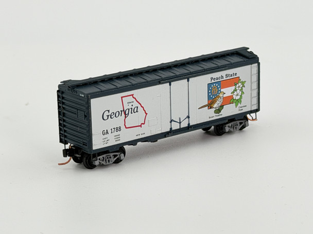 Pre-Owned: Micro-Trains 40’ Standard  Box Car, Plug door State of Georgia  GA 1788 - N Scale