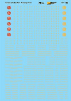 Microscale 60-139 - Kansas City Southern - KCS Decals - Passenger Cars, 1950-1960  - N Scale