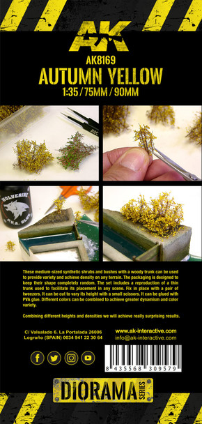 AK Interactive 8169 - Autumn Yellow Shrubberies / 75mm / 90mm  - Multi Scale