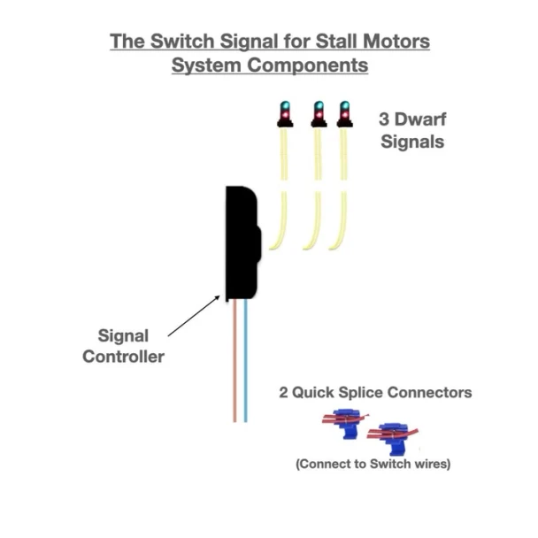 Dwarvin DVTSSS201S-N - Turnout Signal Stall Motor w/3 Silver Dwarf Signals  - N Scale