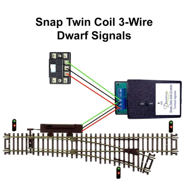 Dwarvin DVTSTC3-2S-NP - Turnout Snap Twin Coil 3 Wire 3 Silver Signals Kit w/o Pwr Supply  - N Scale