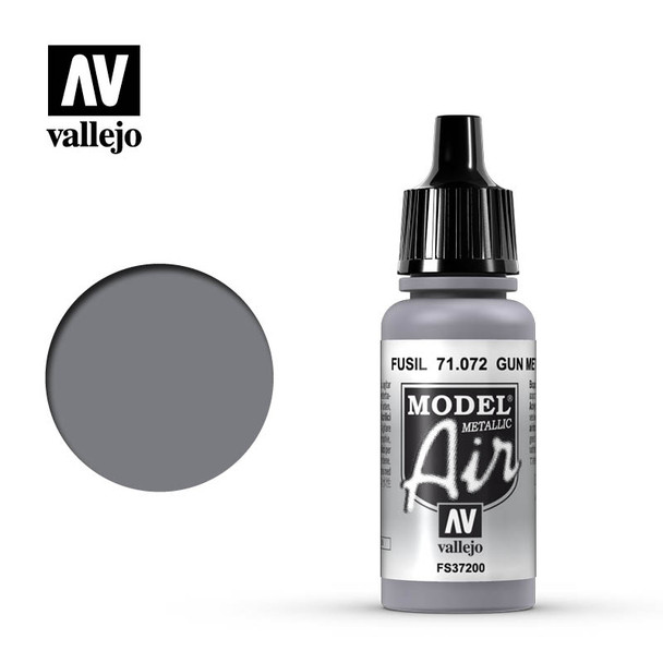 Vallejo Model Air 71-072 Gun Metal Metallic 17 ml Bottle