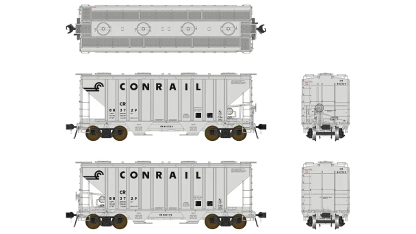 Class One Model Works FC01009 - PS 3000CD Two-Bay Hopper Car Conrail (CR) 883924 - HO Scale