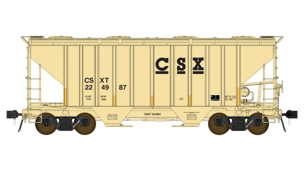 Class One Model Works FC01018 - PS 3000CD Two-Bay Hopper Car CSX (CSXT) 224987 - HO Scale