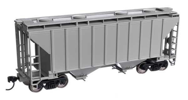 Walthers Mainline 910-8500 - 37' 2980 Cubic-Foot 2-Bay Covered Hopper Undecorated  - HO Scale