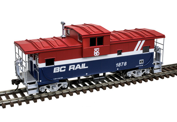 Atlas Master 20007931 - Extended Vision Caboose BC Rail (Red/White/Blue) 1878 - HO Scale