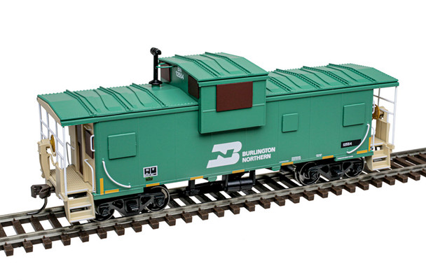 Atlas Master 20007933 - Extended Vision Caboose Burlington Northern (Green/Yellow) 12554 - HO Scale