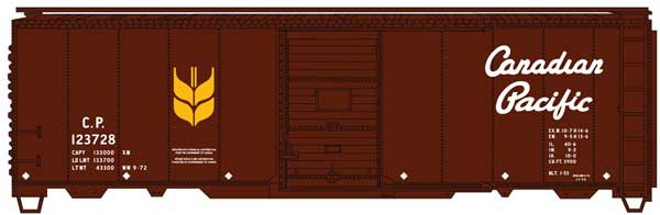 Accurail 81932 - AAR 40' Single-Door Steel Boxcar  Canadian Pacific (CP) 123728 - HO Scale Kit