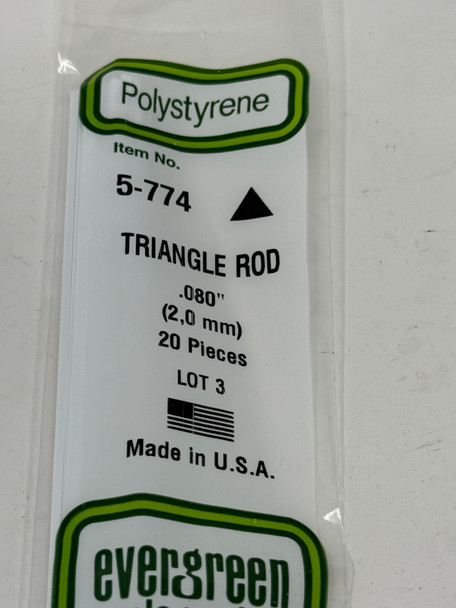 Evergreen 5-774 - .080 Triangle Rod 20 PACK  -