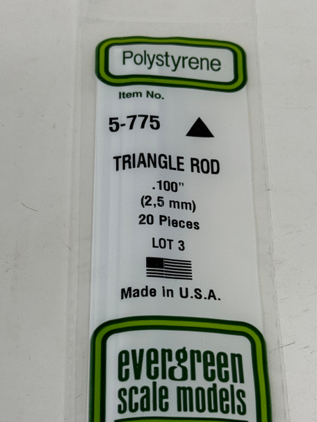 Evergreen 5-775 - .100 Triangle Rod 20 PACK  -